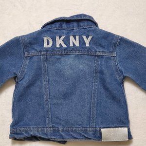 DKNY Jean Jacket Toddler Girls size 12Months Silver Letters